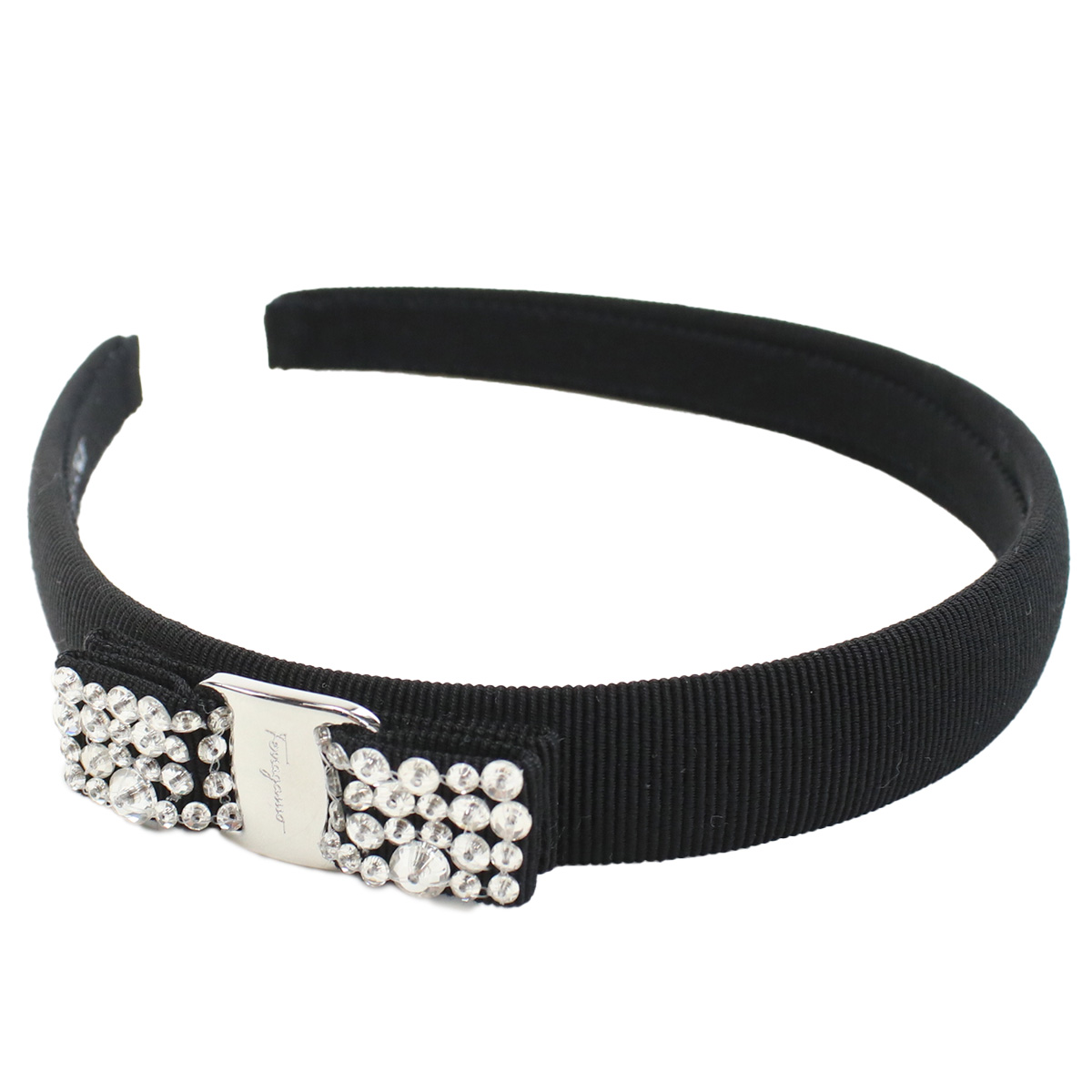 フェラガモ FERRAGAMO カチューシャ ヴィラリボン ビジュー ブランド34-7581 0713034 NERO+CRYSTALブラック accessory-01 - 画像 (3)