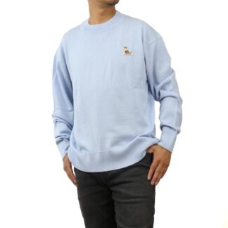 メゾンキツネ MAISON KITSUNE メンズ-セーター,ニット ブランドKM00503 KT1036 P408PALE BLUE ブルー系 apparel-01