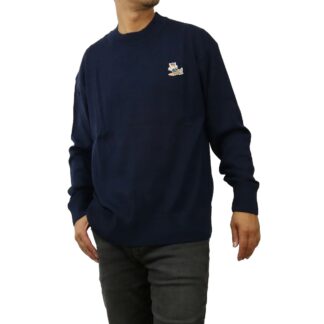 メゾンキツネ MAISON KITSUNE メンズ-セーター,ニット ブランドKM00503 KT1036 P480NAVY ネイビー系 apparel-01
