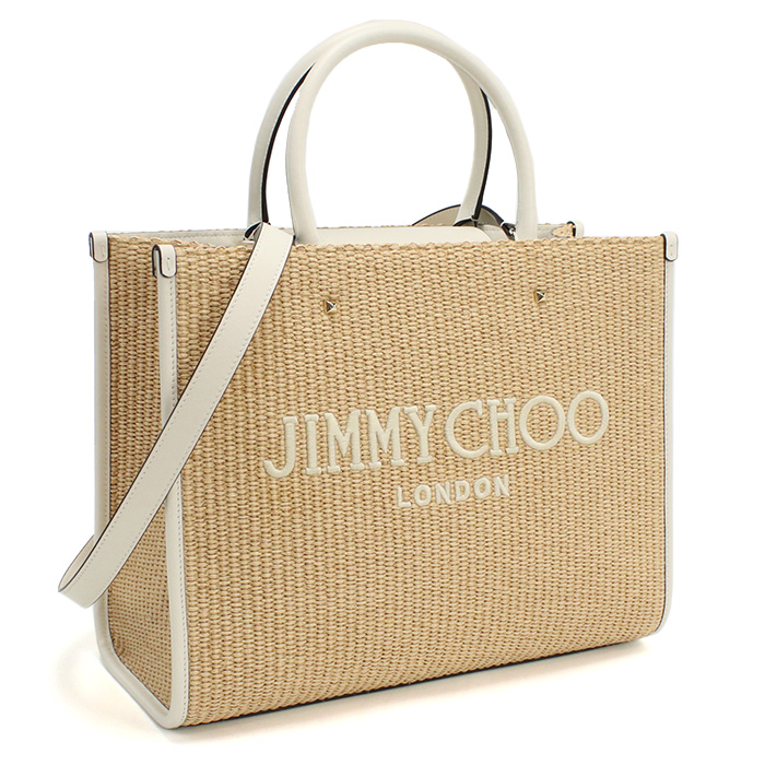 ジミーチュウ JIMMY CHOO カゴバッグ ブランドAVENUE M TOTE U JYC 241 NATURAL-LATTE-LIGHTベージュ系 bag-01