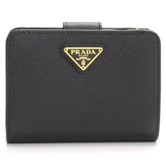 PRADA プラダ 二つ折り財布 小銭入付き 1ML018 QHH F0002 レディース ブラック