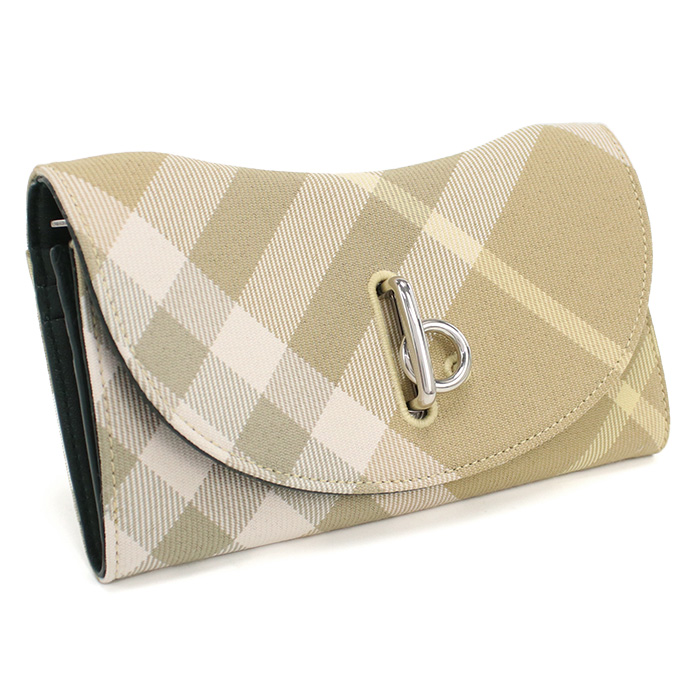バーバリー BURBERRY 三つ折り長財布 小銭入付き ブランド チェック8081786 A374FLAX ベージュ系 wallet-01 - 画像 (4)