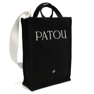 パトゥ PATOU トートバッグ ヴァーティカル 2WAY ショルダー レディース ロゴ ブランド AC0620076 999B ブラック bag-01