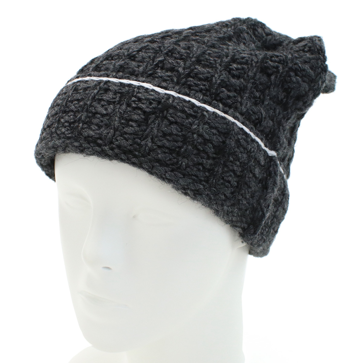 エムエムシックス MM6 レディース ニット帽 ブランド S52TC0050 S18051 860Mグレー系 cap-01 warm-01 - 画像 (2)