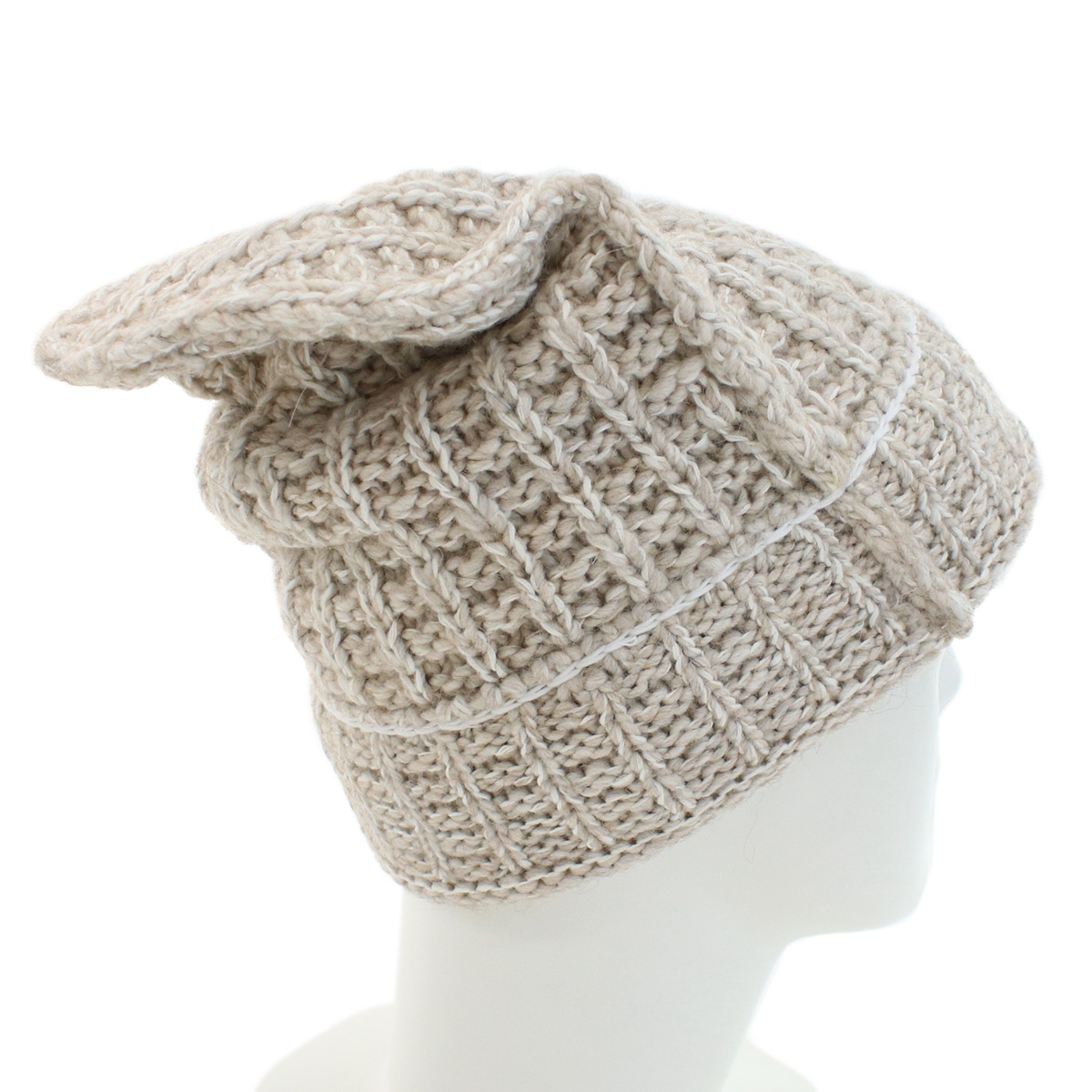 エムエムシックス MM6 レディース ニット帽 ブランドS52TC0050 S18051 106Mベージュ系 cap-01 warm-01 - 画像 (5)