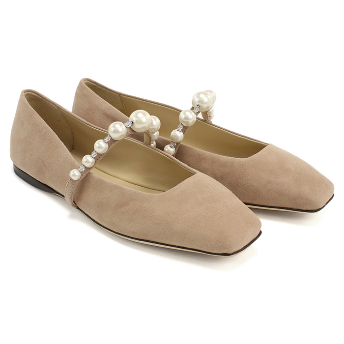 ジミーチュウ JIMMY CHOO レディース フラットシューズ ブランド パールADE FLAT SZR BALLET PINK-WHITEピンク系 shoes-01 - 画像 (2)