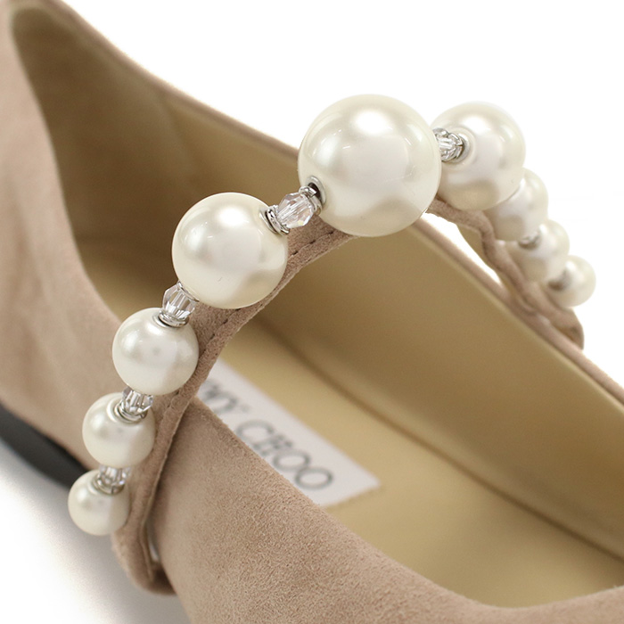 ジミーチュウ JIMMY CHOO レディース フラットシューズ ブランド パールADE FLAT SZR BALLET PINK-WHITEピンク系 shoes-01 - 画像 (7)
