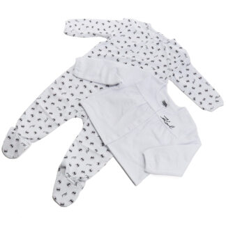 カール・ラガーフェルド Karl Lagerfeld  ベビーカバーオール トップス　セットZ98067　10BBLANC ホワイト系 bos-12