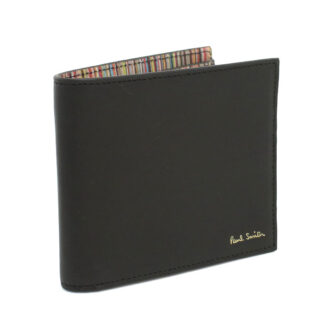 Paul Smith ポールスミス 二つ折り財布小銭入付き M1A4833 CMULTI 79 メンズ ブラック ストライプ