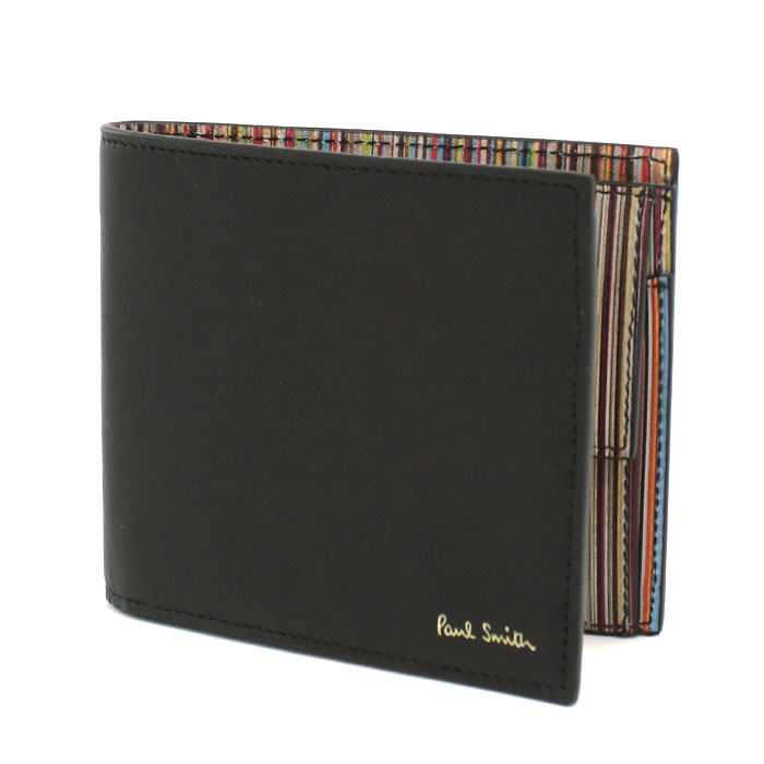 Paul Smith ポールスミス 二つ折り財布小銭入付き M1A4833 CMULTI 79 メンズ ブラック ストライプ - 画像 (3)