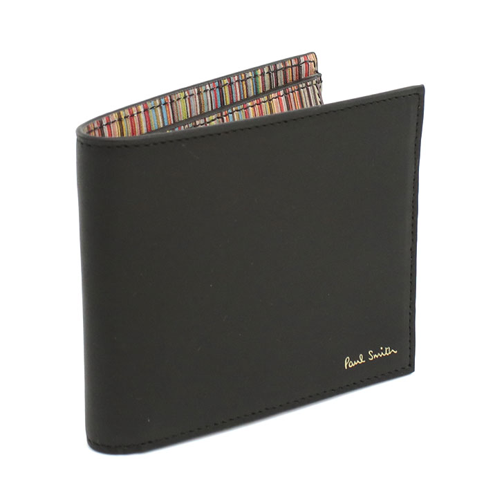 Paul Smith ポールスミス 二つ折り財布小銭入付き M1A4833 CMULTI 79 メンズ ブラック ストライプ - 画像 (4)
