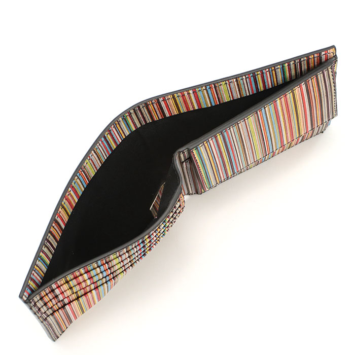 Paul Smith ポールスミス 二つ折り財布小銭入付き M1A4833 CMULTI 79 メンズ ブラック ストライプ - 画像 (7)