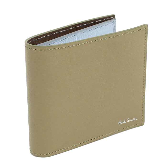 Paul Smith ポールスミス 二つ折り財布小銭入付き M1A4833 PSTRGS 63 メンズ カーキ 水色 - 画像 (4)