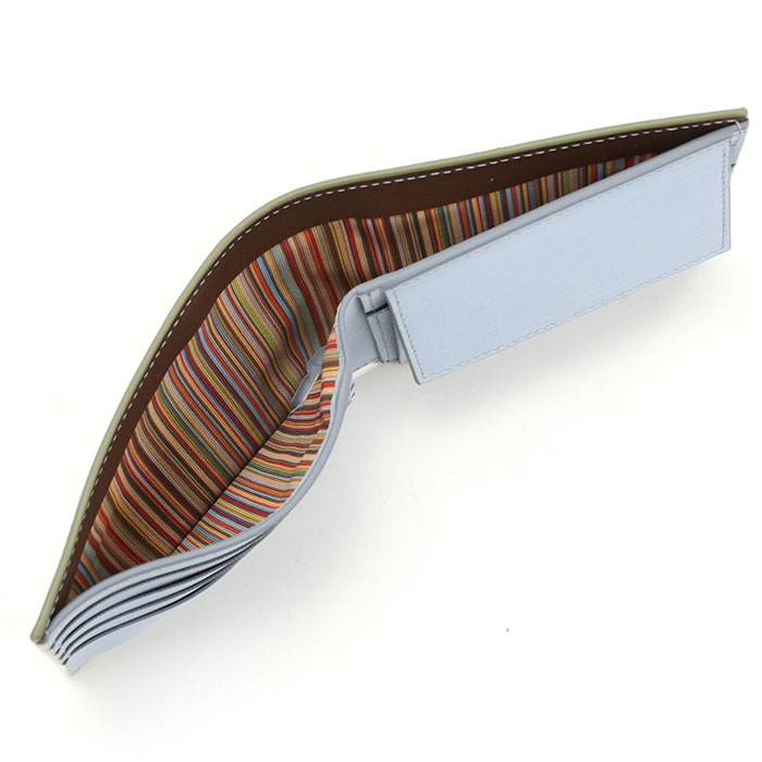 Paul Smith ポールスミス 二つ折り財布小銭入付き M1A4833 PSTRGS 63 メンズ カーキ 水色 - 画像 (7)