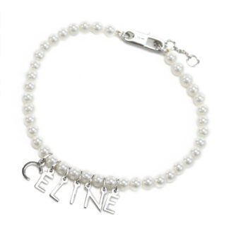 セリーヌ CELINE パール ブレスレット ロゴ460PZ 6BPE 01ISホワイト系 シルバー系 accessory-01