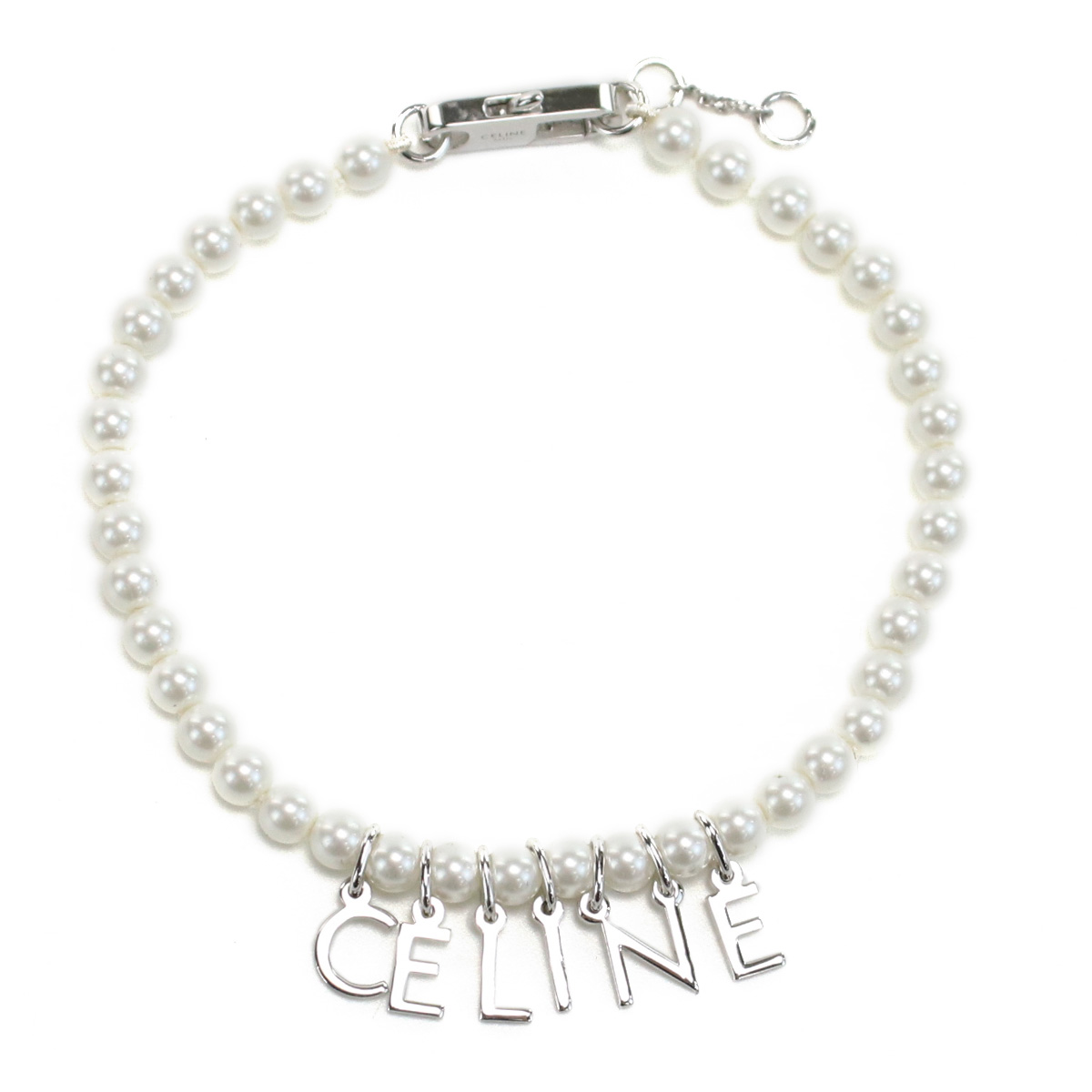 セリーヌ CELINE パール ブレスレット ロゴ460PZ 6BPE 01ISホワイト系 シルバー系 accessory-01 - 画像 (2)