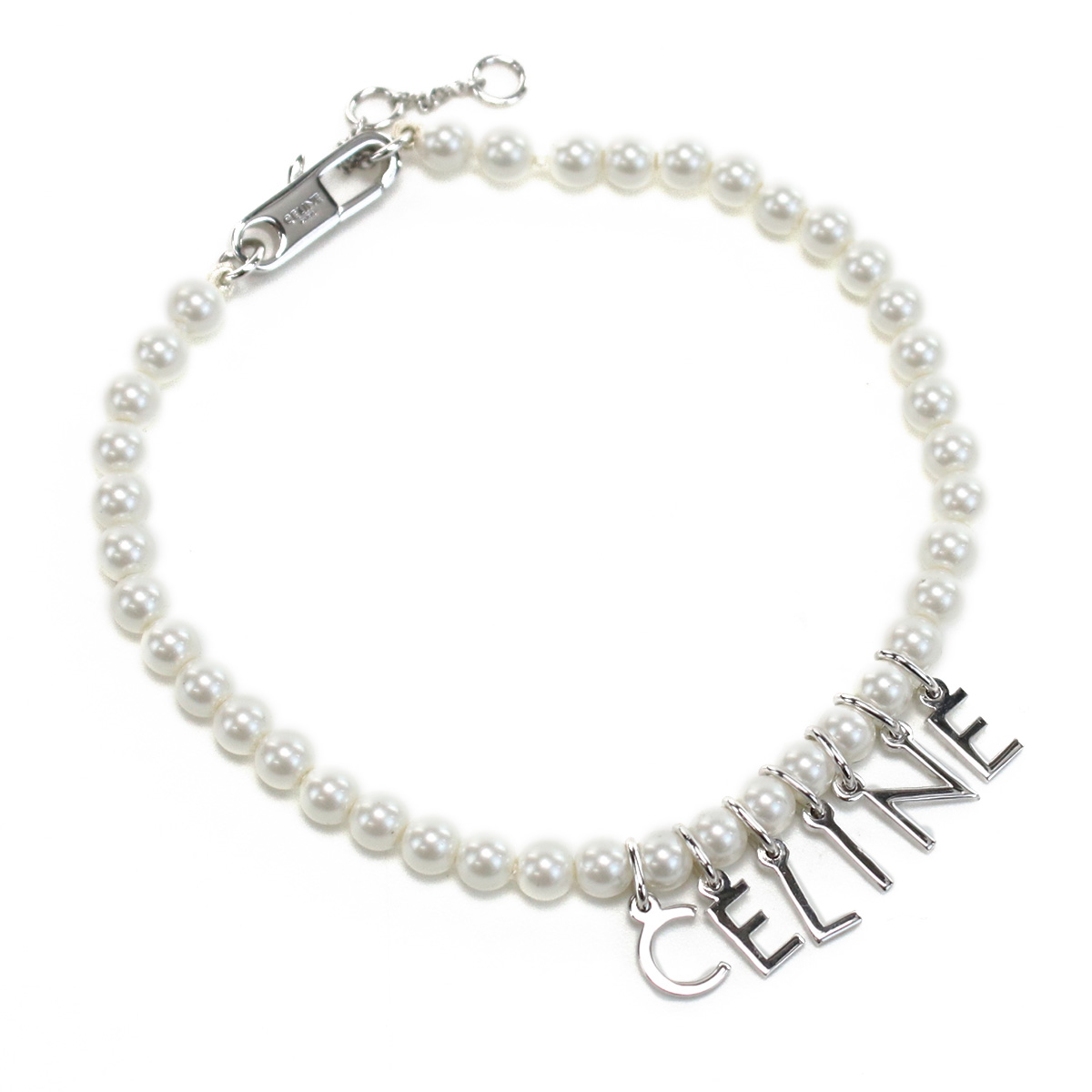 セリーヌ CELINE パール ブレスレット ロゴ460PZ 6BPE 01ISホワイト系 シルバー系 accessory-01 - 画像 (3)