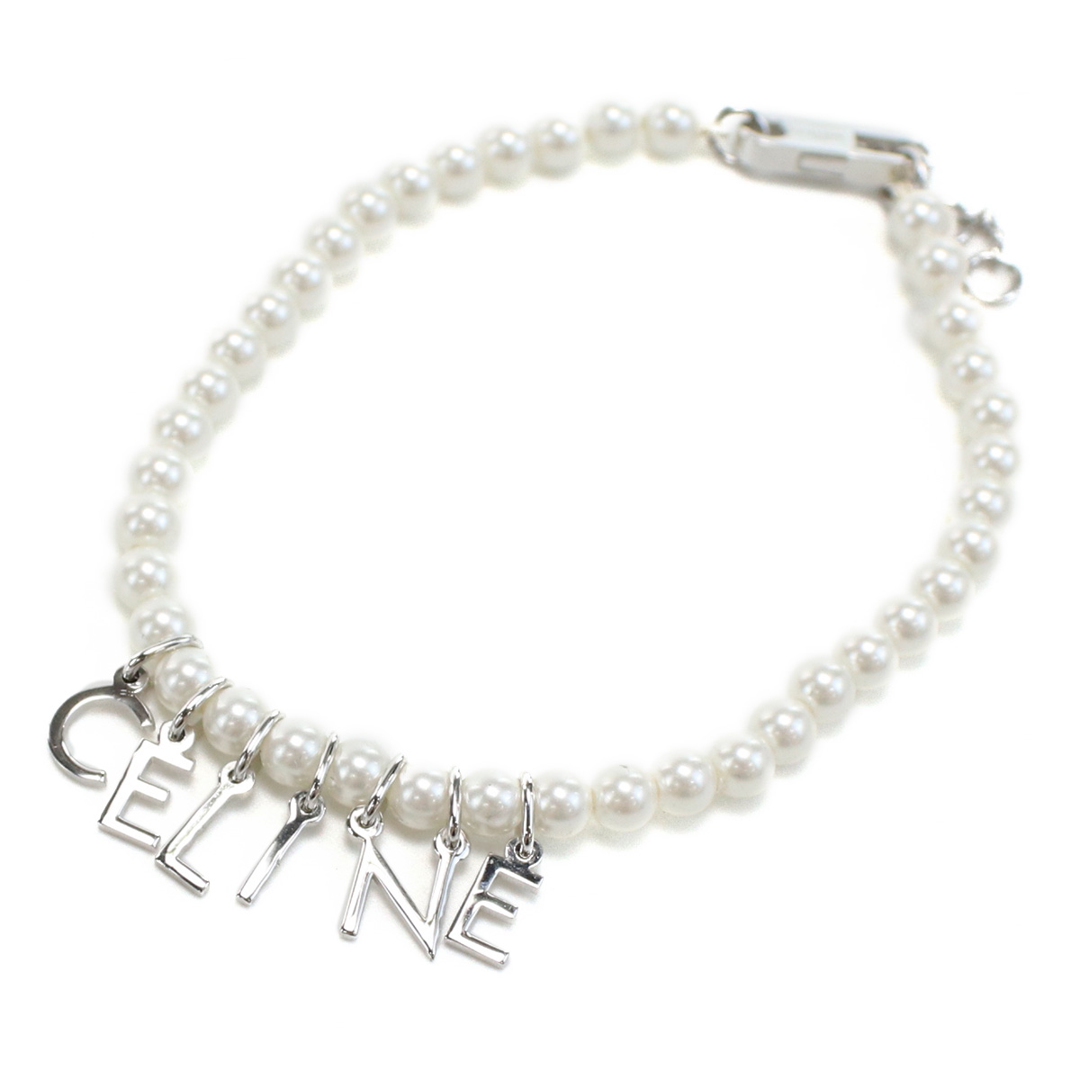 セリーヌ CELINE パール ブレスレット ロゴ460PZ 6BPE 01ISホワイト系 シルバー系 accessory-01 - 画像 (4)