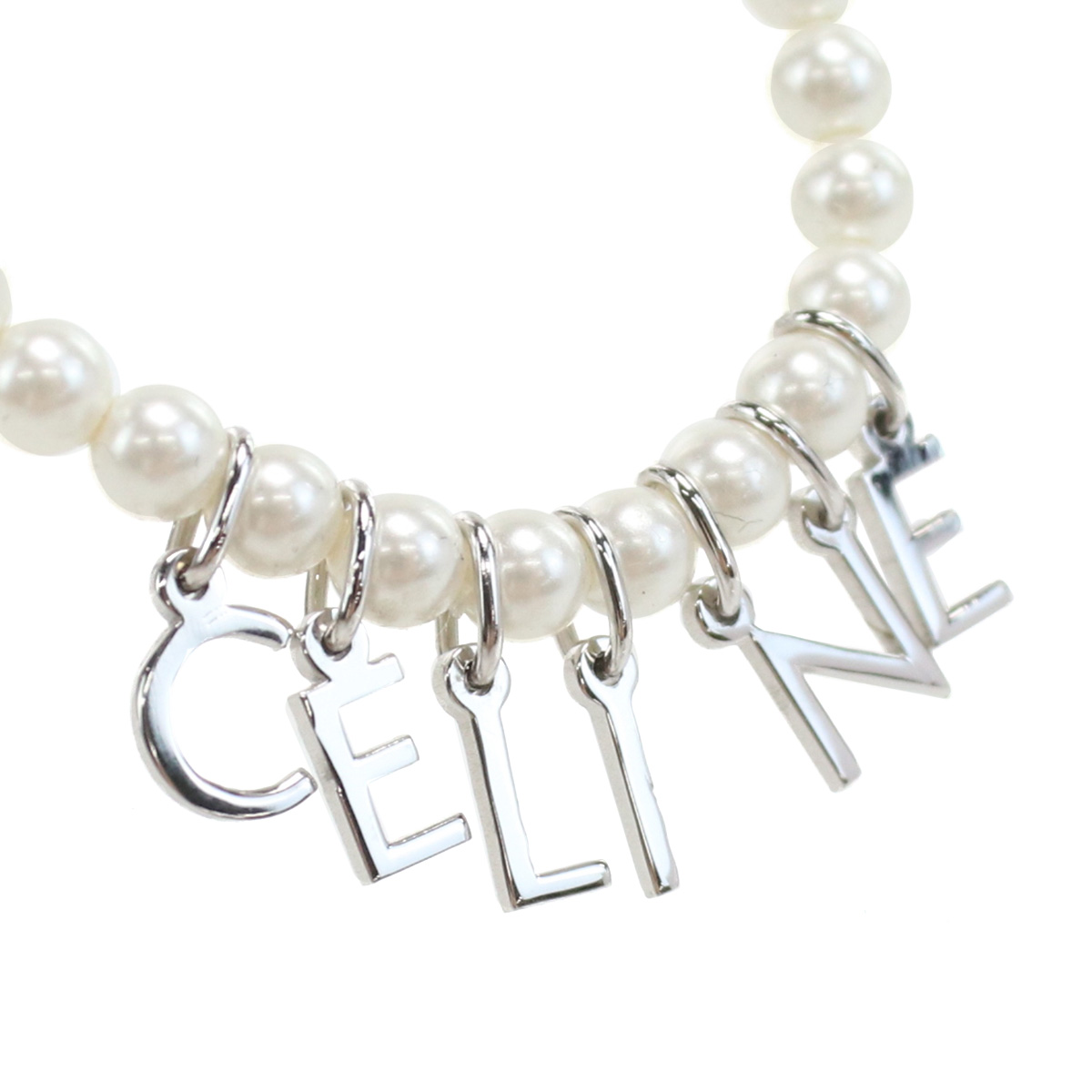 セリーヌ CELINE パール ブレスレット ロゴ460PZ 6BPE 01ISホワイト系 シルバー系 accessory-01 - 画像 (5)