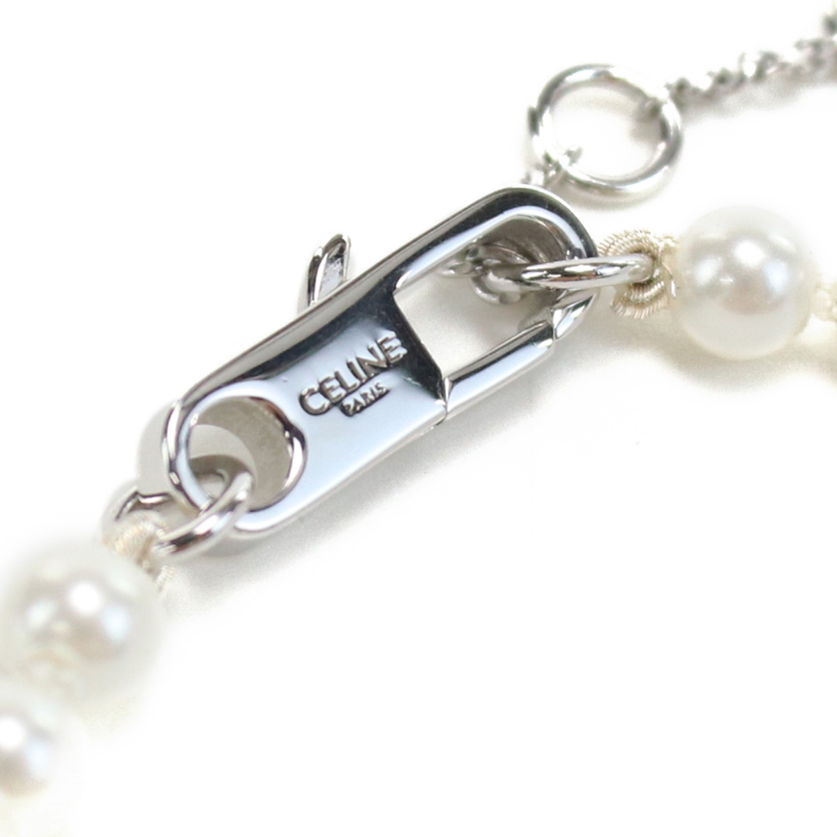 セリーヌ CELINE パール ブレスレット ロゴ460PZ 6BPE 01ISホワイト系 シルバー系 accessory-01 - 画像 (6)