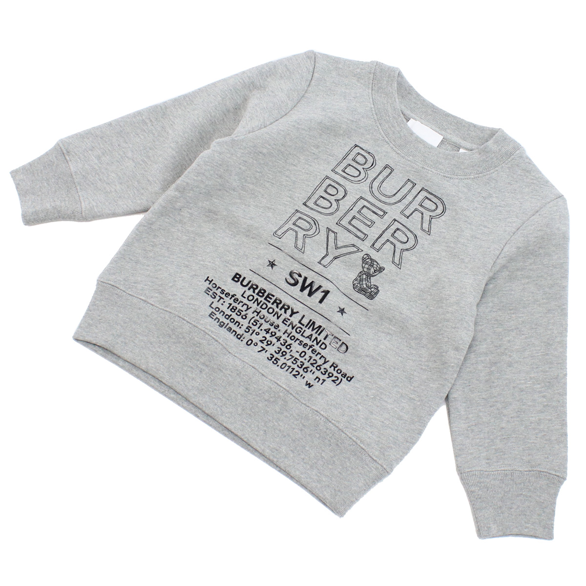 バーバリー BURBERRY キッズ-スウェット8053818 A1216GREY MELANGE グレー系 kb-01 - 画像 (2)