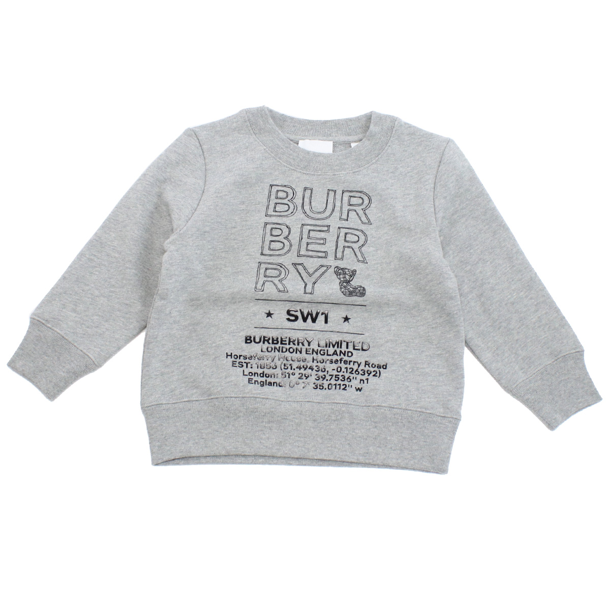 バーバリー BURBERRY キッズ-スウェット8053818 A1216GREY MELANGE グレー系 kb-01 - 画像 (4)