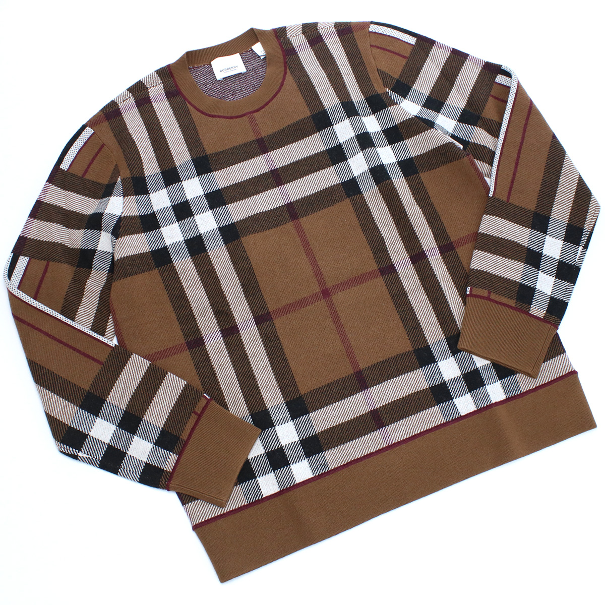 バーバリー BURBERRY レディース セーター ニット ブランド チェック ウール8058524 A8900DARK BIRCH BROWN ブラウン系 マルチカラー apparel-01 warm-04 - 画像 (4)