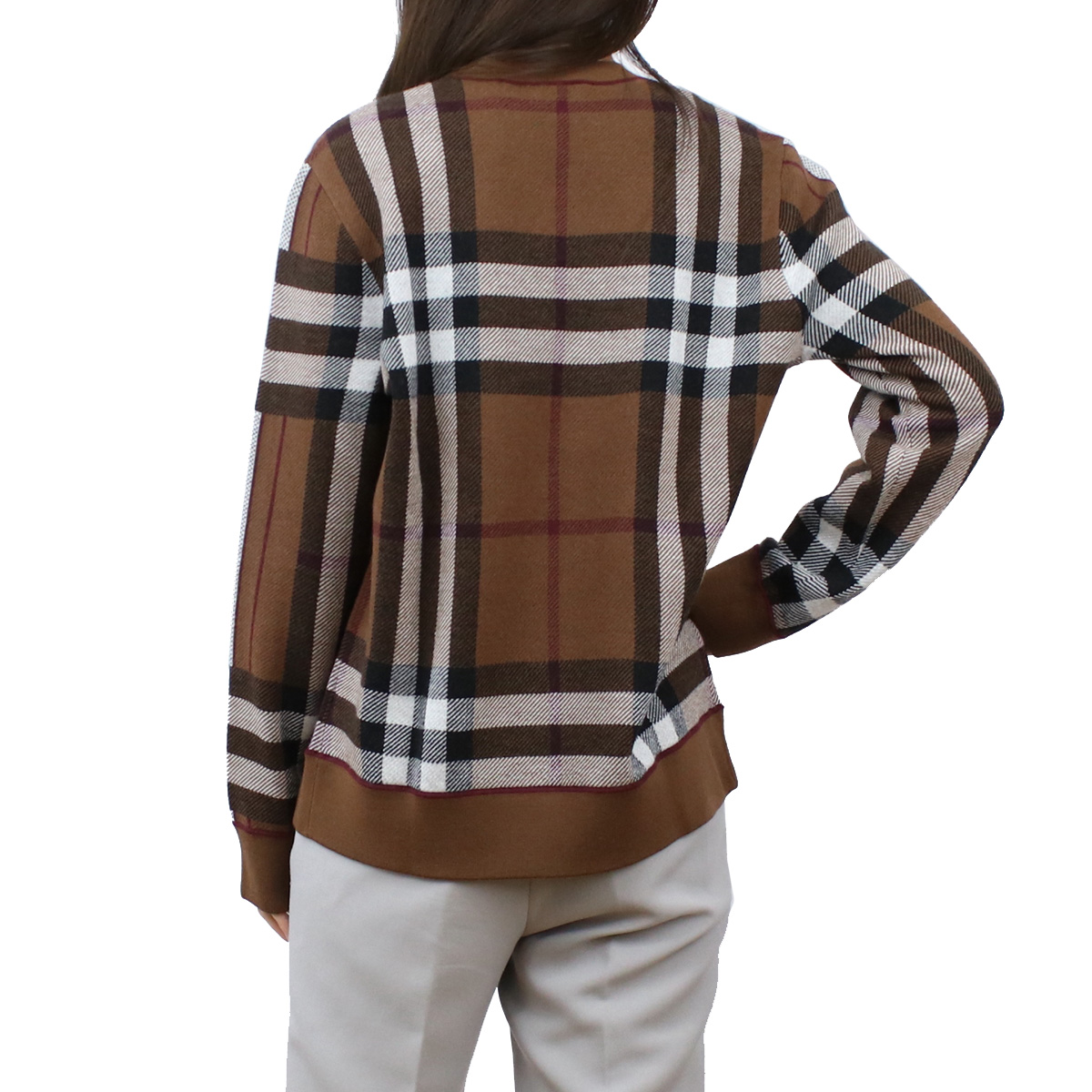 バーバリー BURBERRY レディース セーター ニット ブランド チェック ウール8058524 A8900DARK BIRCH BROWN ブラウン系 マルチカラー apparel-01 warm-04 - 画像 (2)