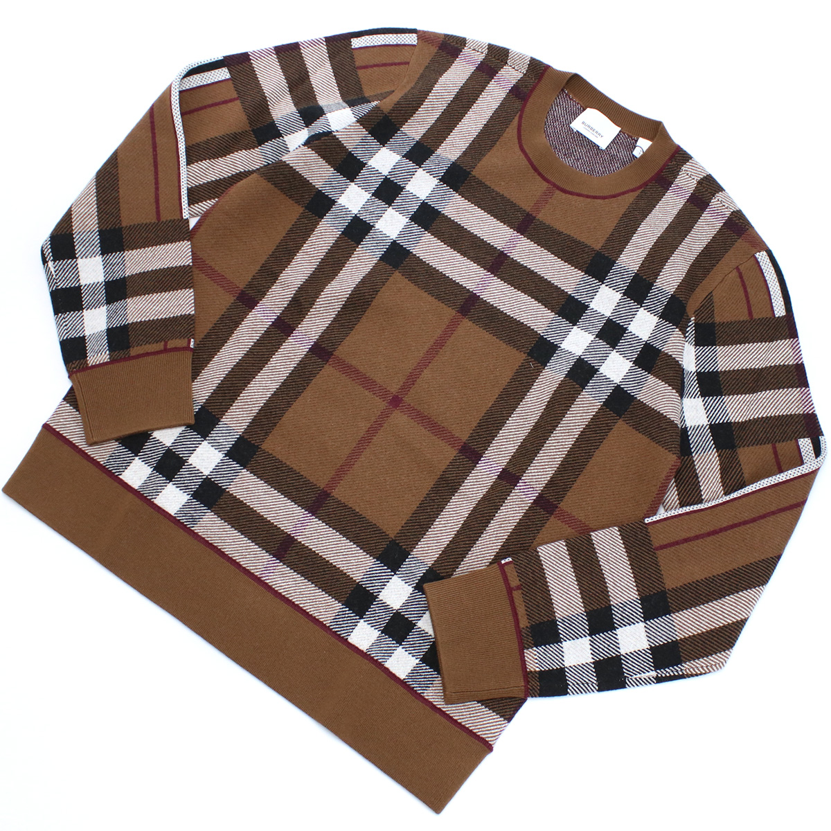 バーバリー BURBERRY レディース セーター ニット ブランド チェック ウール8058524 A8900DARK BIRCH BROWN ブラウン系 マルチカラー apparel-01 warm-04 - 画像 (6)