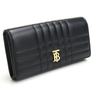 バーバリー BURBERRY 長財布二折り 財布 ブランド8062339 A1189 LOLA キルティング ライトゴールドBLACK-LIGHT GOLD ブラック wallet-01