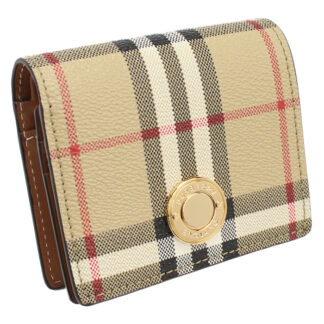 バーバリー BURBERRY  二つ折り財布小銭入付き　ブランド 8070417　A7026ARCHIVE BEIGE ベージュ系 マルチカラー wallet-01