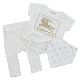 バーバリー BURBERRY ベビー ロンパース ブランド パンツ スタイ 3点セット8078866 A7168ARCHIVE BEIGE IP PAT ベージュ系 kb-01