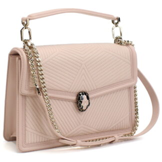 ブルガリ BVLGARI  斜め掛け ショルダーバッグ ブランド287387　ラム　ピンクピンク系　bag-01