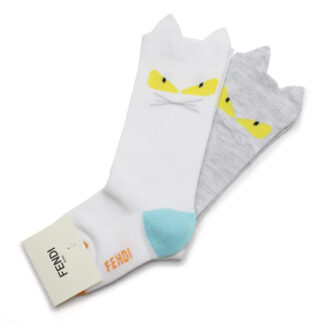 フェンディ (FENDI) ベビーソックス BUN003 OPU F0A88ホワイト系 グレー系