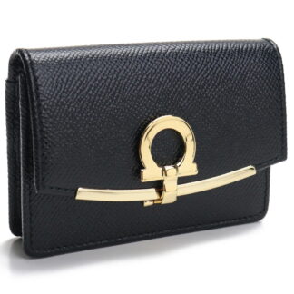 ヨーロッパサイズ　フェラガモ FERRAGAMO  カードケース22-D198 0683350　NEROブラック