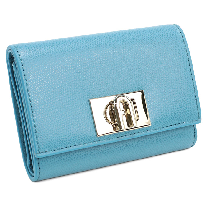 FURLA フルラ 三折財布背面F小銭入 WP00225 ARE000 TR400 FURLA 1927 レディース ブルー - 画像 (4)