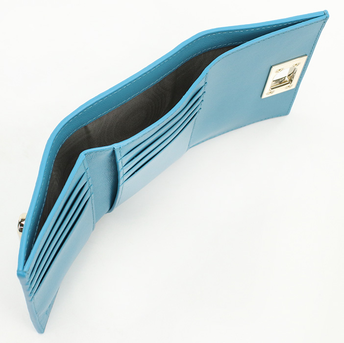 FURLA フルラ 三折財布背面F小銭入 WP00225 ARE000 TR400 FURLA 1927 レディース ブルー - 画像 (7)