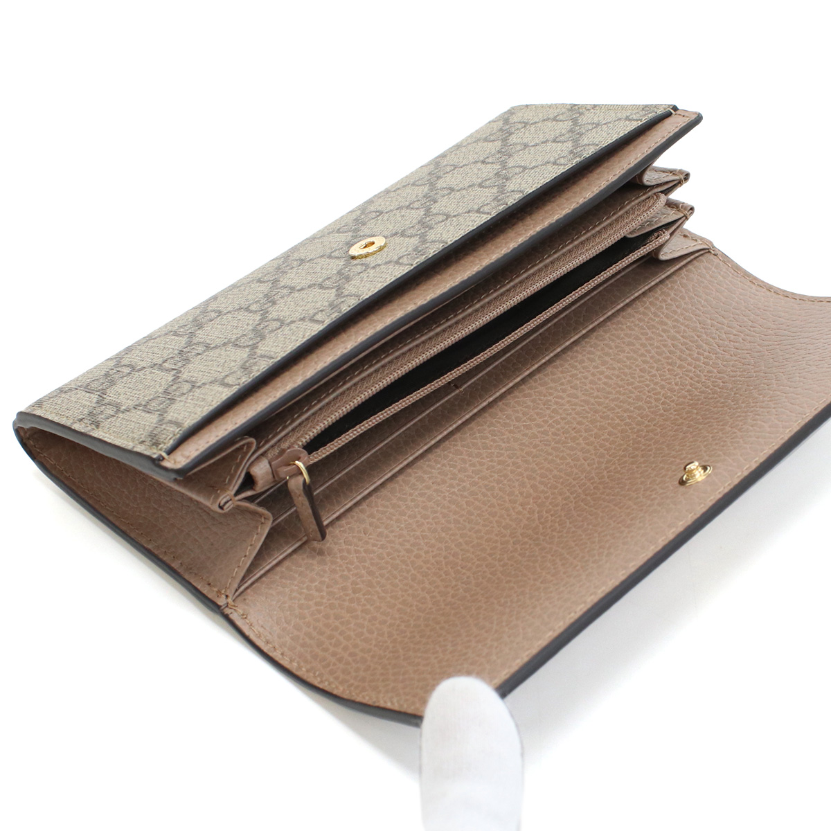 GUCCI グッチ 長財布ニ折小銭入付き 456116 17WAG 5788 PETITE MARMONT レディース ベージュ - 画像 (6)