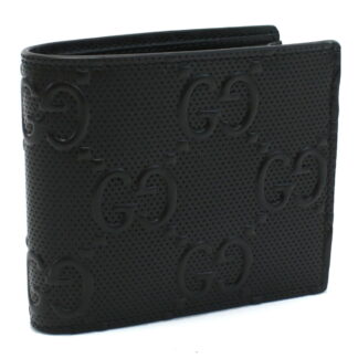 グッチ GUCCI GG LEATHER 二折財布小銭入付き ブランド GGエンボス625555　1W3AN　1000ブラック