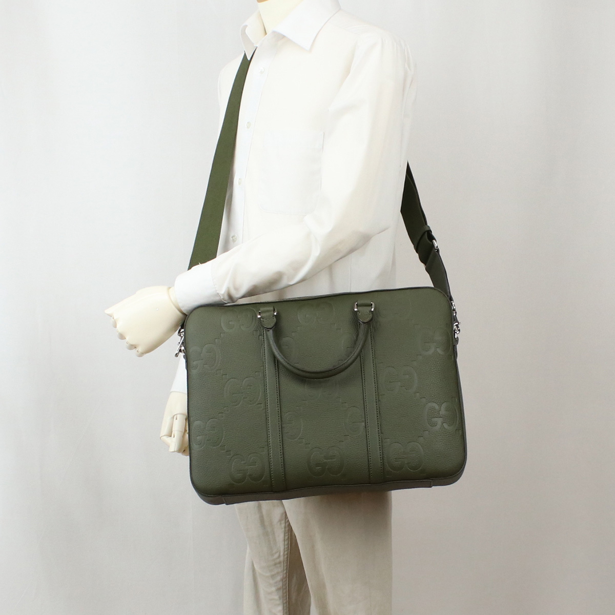 グッチ GUCCI ブリーフケース ブランド ジャンボGG658573 AABY7 3346カーキ bag-01 - 画像 (11)