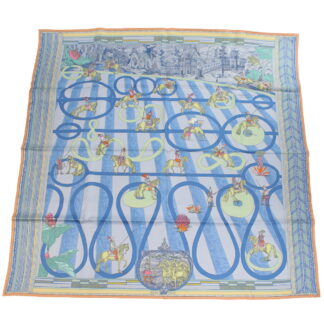 エルメス HERMES  レディース スカーフ　ブランド カレCARRE DOUBLE FACE 903688S 04　PASSADES ET SERPENTI　BLEU-VERT-ROSEネイビー系 マルチカラー accessory-01