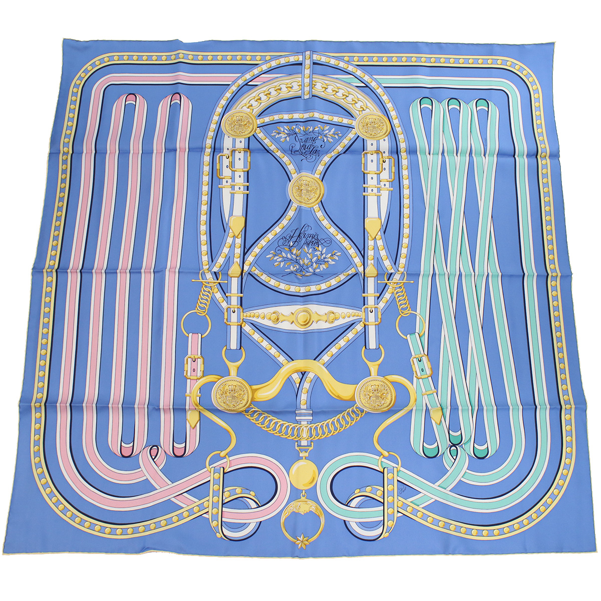 エルメス HERMES レディース-スカーフ ブランド カレCARRE TWILL 003778S 13 GRAND TRALALA BLEU-ROSEブルー系 マルチカラー accessory-01 - 画像 (2)