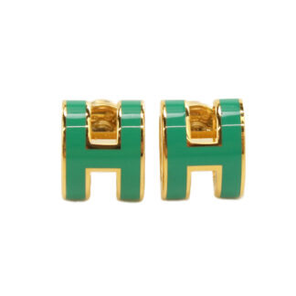 HERMES エルメス ピアス MINI POP H 83 MALACHITE レディース グリーン