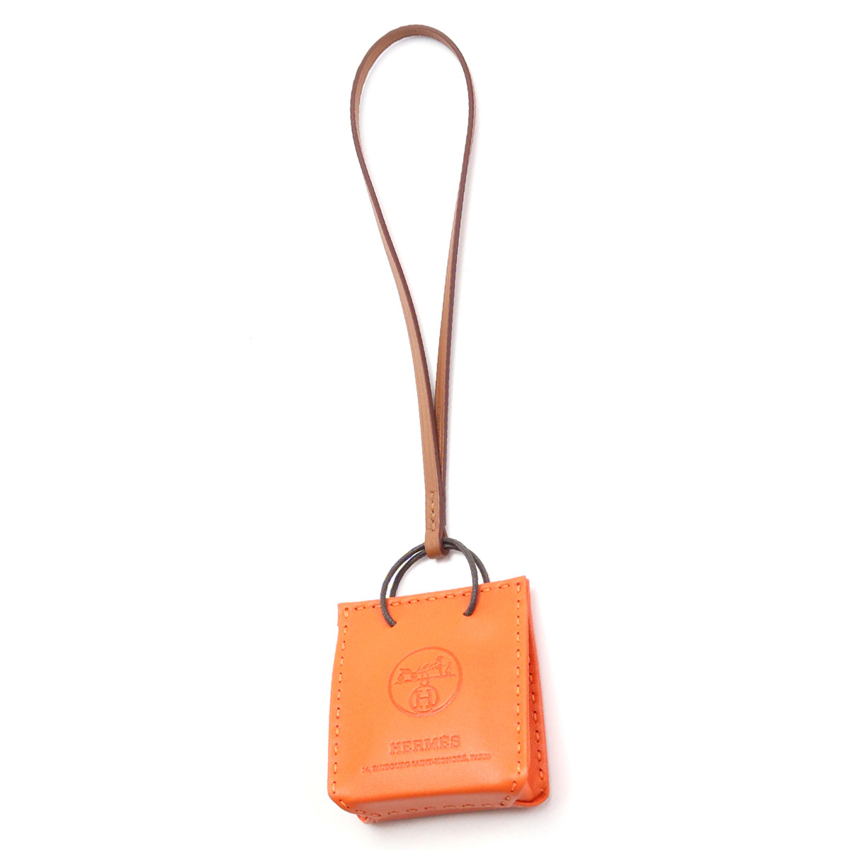 エルメス HERMES バッグチャームサックオランジュ アニューミロ FEU ORANGE/GOLDオレンジ系 bos-46 accessory-01 gsw-5 - 画像 (3)
