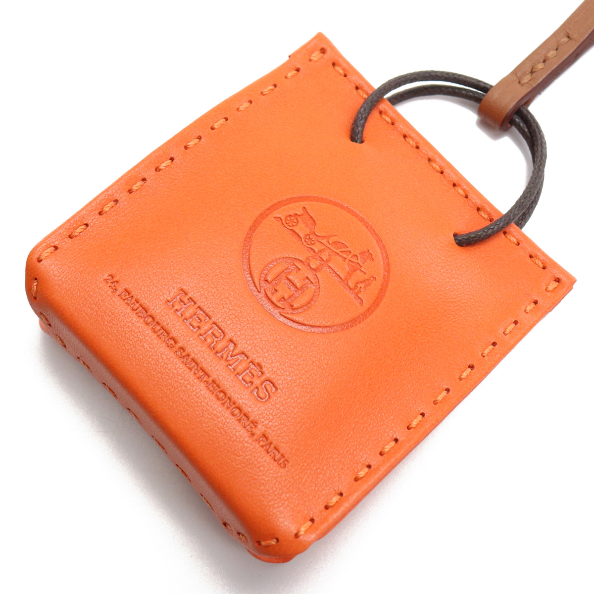 エルメス HERMES バッグチャームサックオランジュ アニューミロ FEU ORANGE/GOLDオレンジ系 bos-46 accessory-01 gsw-5 - 画像 (4)