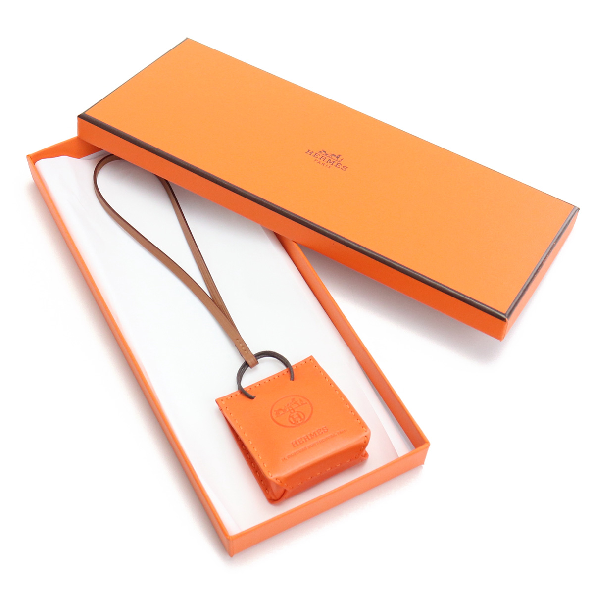 エルメス HERMES バッグチャームサックオランジュ アニューミロ FEU ORANGE/GOLDオレンジ系 bos-46 accessory-01 gsw-5 - 画像 (5)