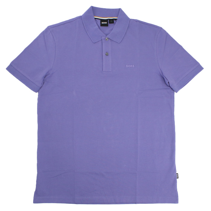 ヒューゴ・ボス HUGO BOSS メンズ ロゴ コットン ポロシャツ ゴルフ50468301 10241531 539パープル系 golf-01