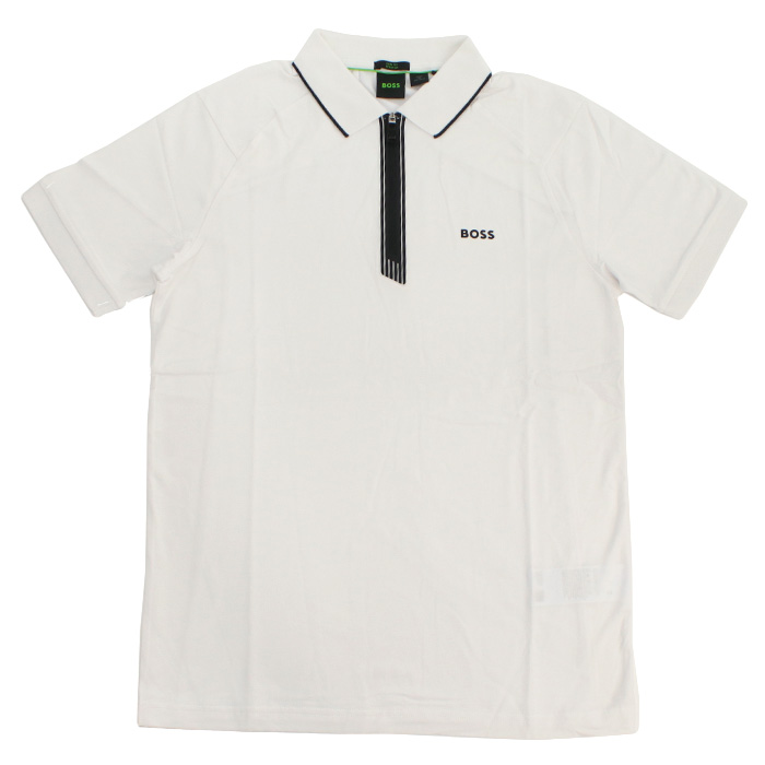 ヒューゴ・ボス HUGO BOSS メンズ ロゴ ポロシャツ ゴルフ50505800 10255057 100ホワイト系 golf-01