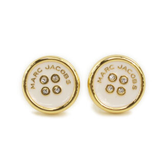 マークジェイコブス MARC JACOBS BUTTON STUD EARRINGS ピアス2R4JER001J35　109GOLD-CREAM ホワイト系 accessory-01