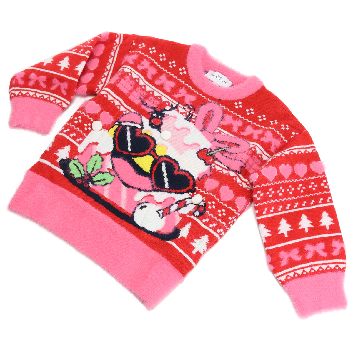 マーク・ジェイコブス MARC JACOBS ベビー-セーター,ニット クリスマスW15568 97ERED ピンク系 レッド系 kb-01 - 画像 (2)